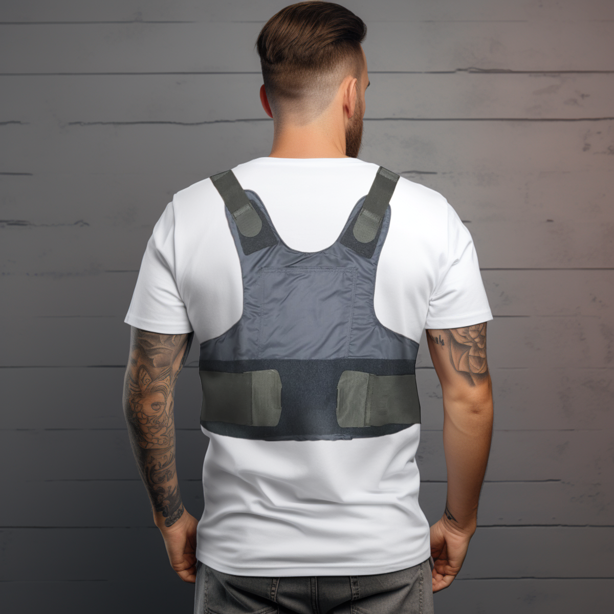 BULLETFROOF VEST GRAPHIC T-SHIRT (Front & Back graphic)